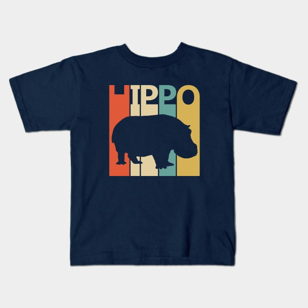 Vintage Retro Hippo Lover Gift Kids T-Shirt by GWENT